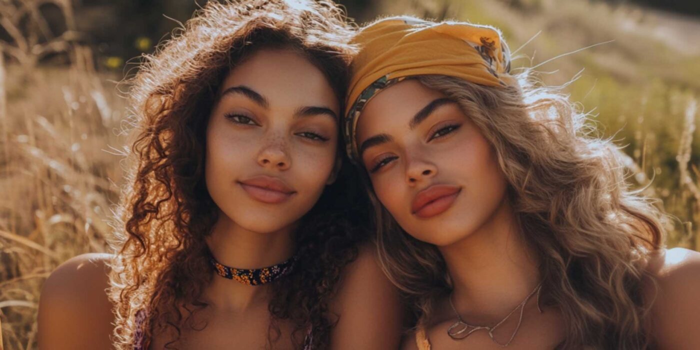 two women posing for a picture because they used a friendship spell