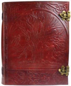Tree of Life Leather Book of Shadows Extra Large Front