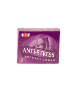 A purple box of incense cones with a stressed out woman on the cover
