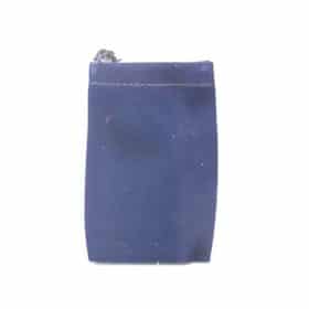 Blue Velveteen Drawstring Bag - Small