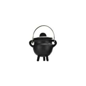 Mini Black Plain Cast Iron Cauldron - 3"