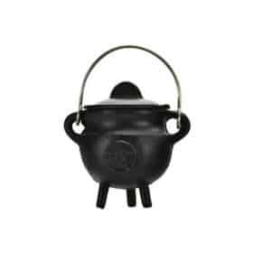 Pentacle Cast Iron Cauldron with Lid - Small