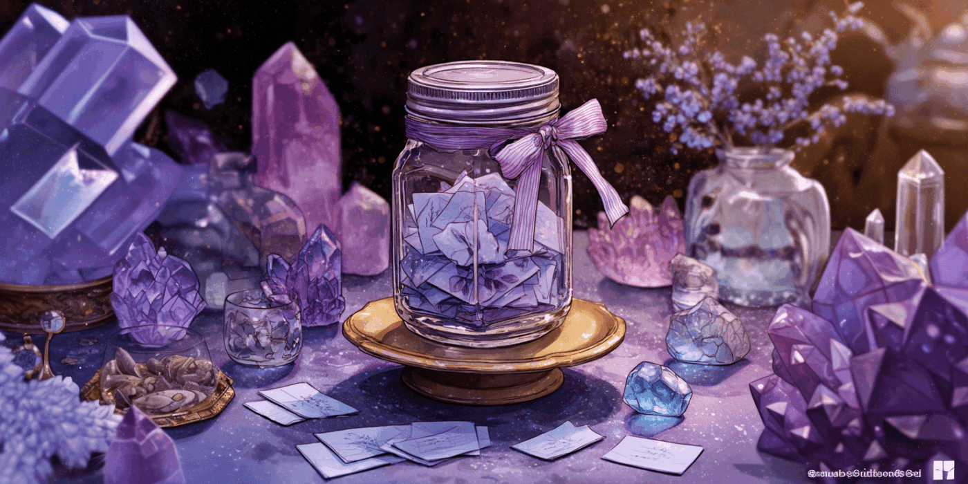 a glass gratitude jar with paper inside