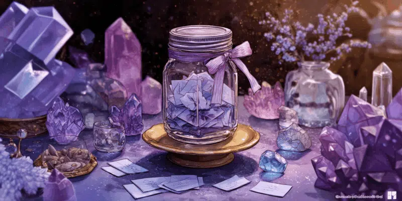 a glass gratitude jar with paper inside