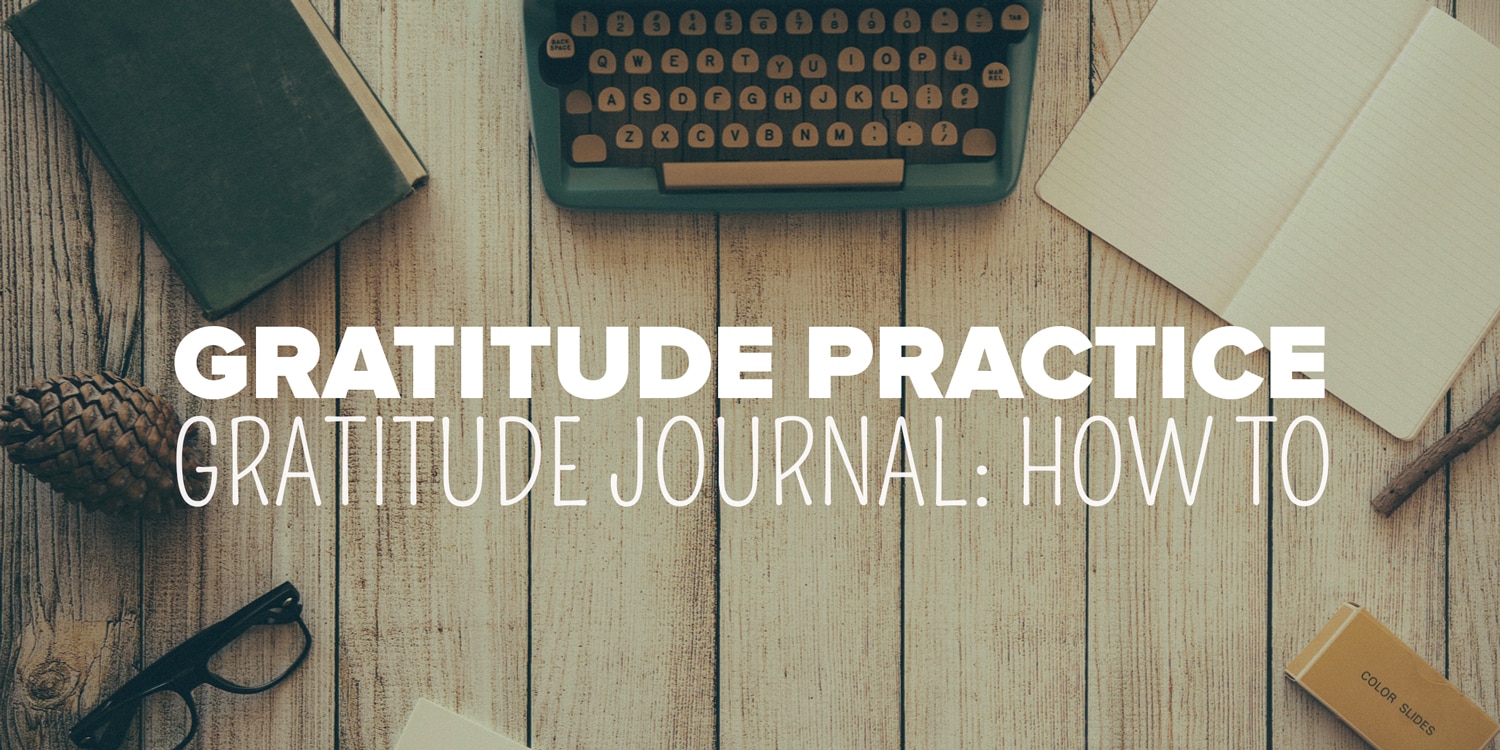 Embracing a witchy attitude of gratitude: a step-by-step guide to keeping a gratitude journal, with vintage typewriter and notebook.