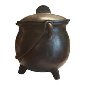 Cast Iron Potbelly Cauldron with Lid - Large