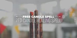 Red Candle Healing Spell 9 Invoking tranquility: red candles stand tall for a healing spell, casting a serene ambiance in this metaphysical shop.