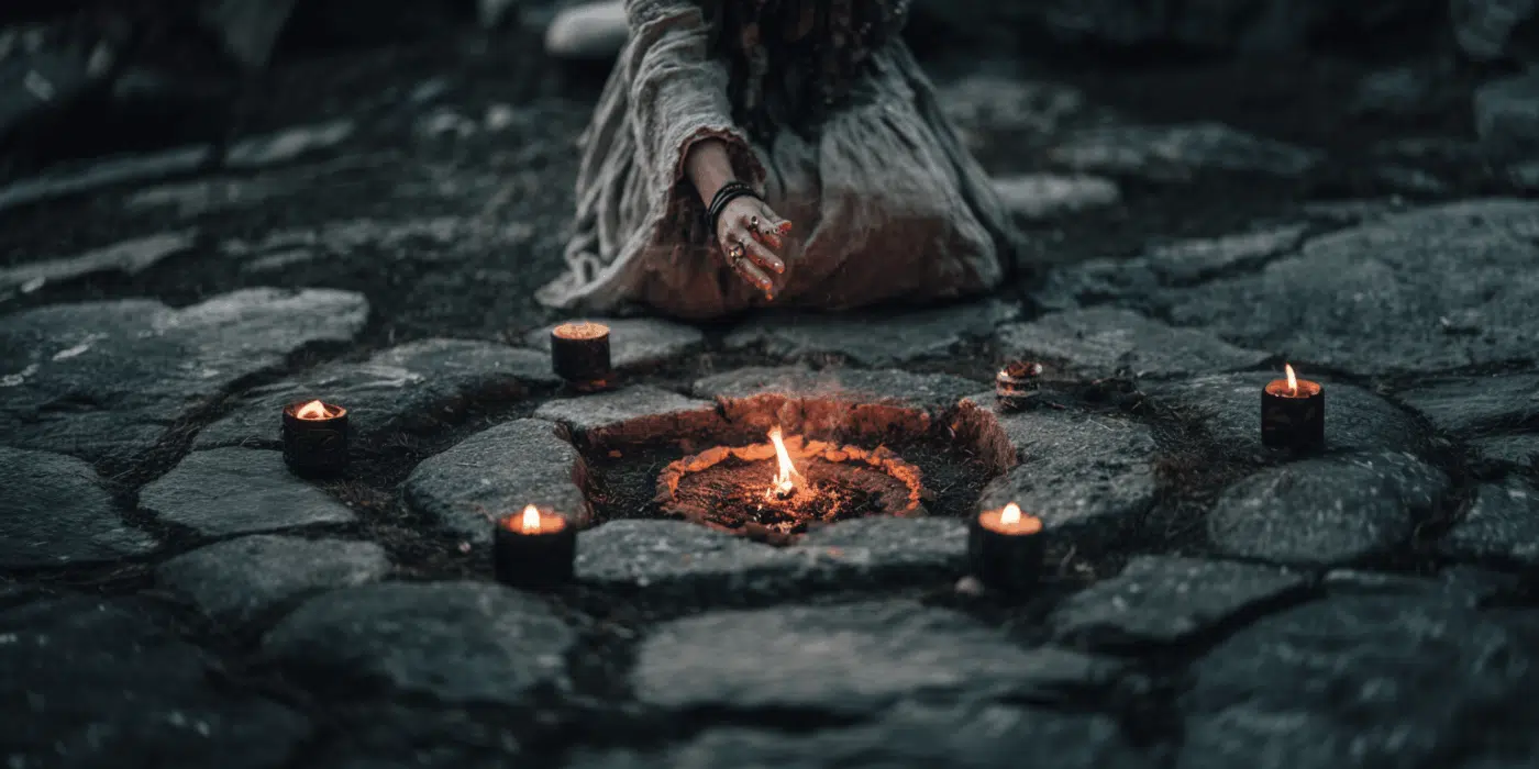 How to Quickly Cast a Circle of Protection: A Simple Wiccan Beginner’s Guide 1 Person performing ritual with candles.