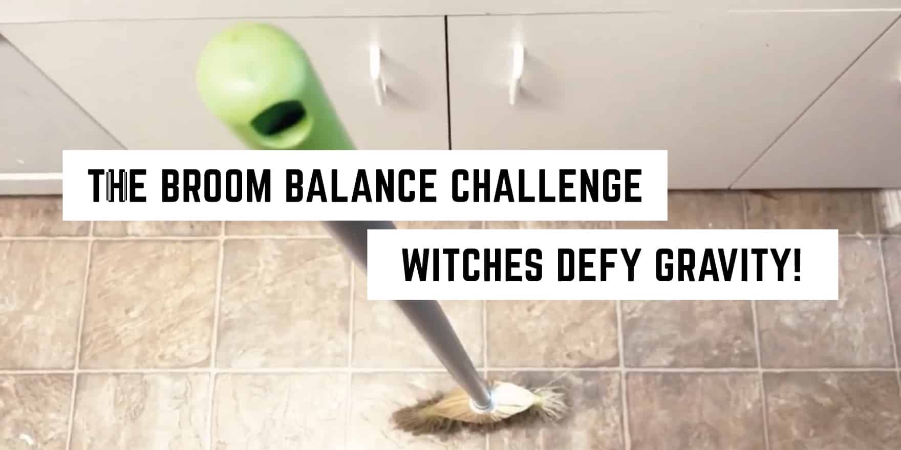 Broom stands upright on its own in a curious display of the broom balance challenge: when household objects mimic magical levitation, a new age product found in metaphysical shops!