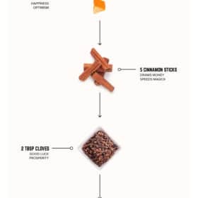 Autumn Simmer Pot Spell for Prosperity 65 Autumn simmer pot: a blend of orange peel, cinnamon sticks, and cloves for a prosperous and magical seasonal ambiance. This metaphysical new age product is available at plentifulearth.com.