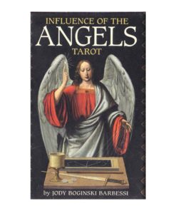 a black box with an angel wearing red on the cover