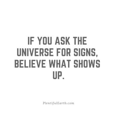 If you ask the universe for signs believe what shows up
