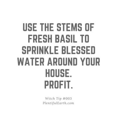 witch tip quote use the stems of fresh basil to sprinkle blessed water around your house profit
