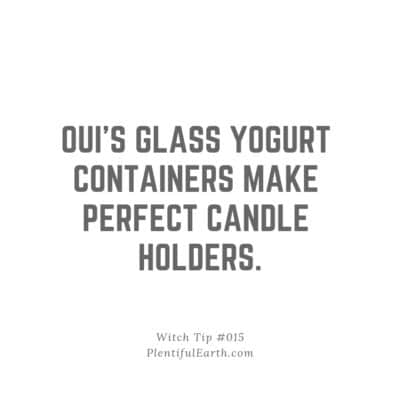 Oui's glass yogurt jars make perfect candle holders.