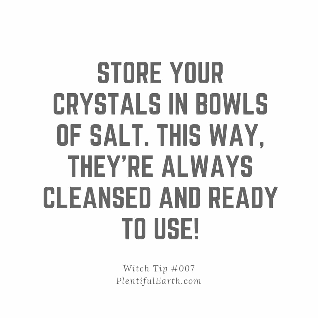 Organizational tip from your favorite metaphysical shop: store your crystals in bowls of salt for a cleanse and ready-to-use state of spiritual energy.