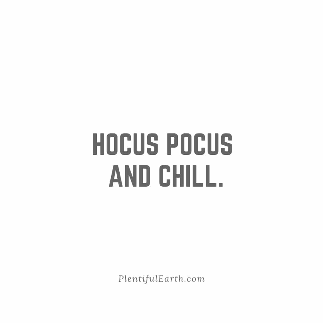 An invitation to a relaxed evening with an occult twist: 'hocus pocus and chill.'