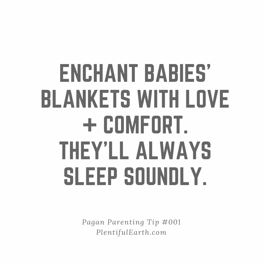 Promotional graphic for 'enchant babies' blankets' from our witchy metaphysical shop, highlighting the love and comfort these blankets provide to ensure a peaceful sleep for little ones.