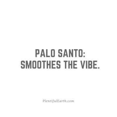 palo santo smoothes bad vibes