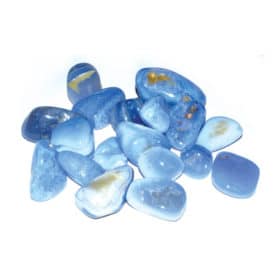 Blue Lace Agate Crystals, tumbled, polished, bulk - 1lb