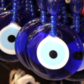 6 Protection Symbols to Keep You Safe 16 4 blue glass eye nazars hanging to protect against the evil eye