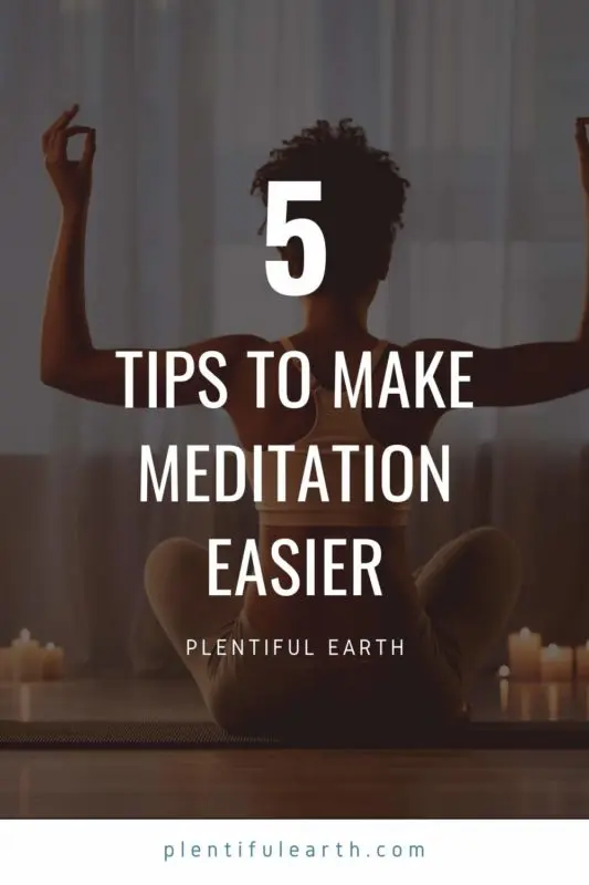 An image to share on Pinterest for meditation tips for beginners