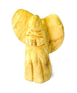 A wooden angel figurine carved out of wood