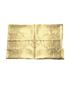 a golden cloth with a star inside of a circle with two crescent moons