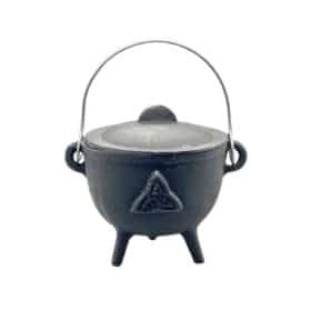 Triquetra Cast Iron Cauldron With Lid - Medium