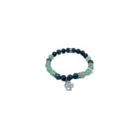 Kambaba Jasper & Green Aventurine Clover Crystal Bead Bracelet