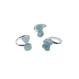 Adjustable Aquamarine Ring Set