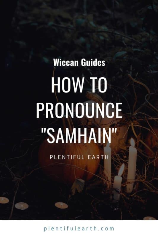 how to pronounce samhain, an image to share on pinterest