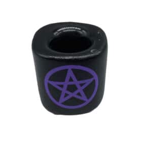 Black & Purple Pentacle Chime Candle Holder