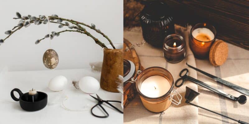 How To Trim A Candle Wick 7 An image of using scissors to trim candle wicks and using a wick trimmer