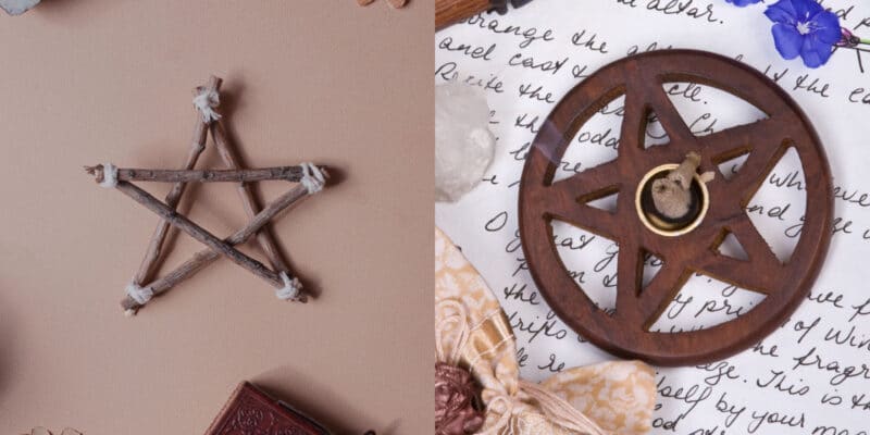 Witchcraft For Beginners: Pentagram Vs. Pentacle 8 A pentagram on the left and a pentacle on the right