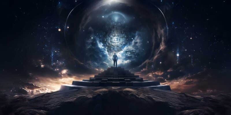 Life Path Number 4: Meaning, Strengths & Characteristics In Numerology 3 An illustration of a metaphysical construction man getting read to build a stable landscape
