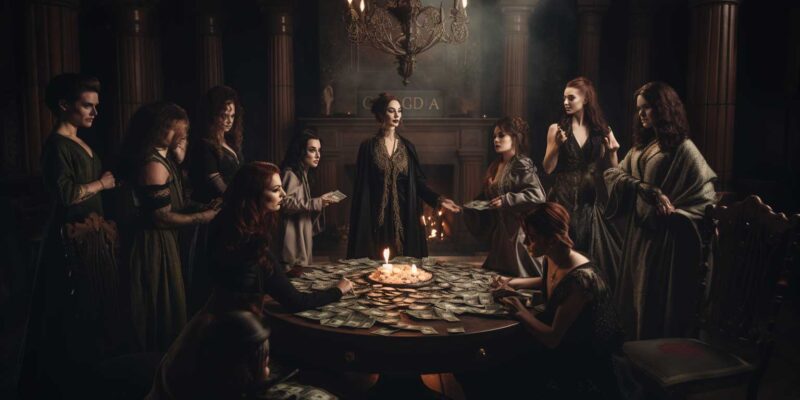 11 Red Flags When Joining A Coven Or Spiritual Group 30 Women standing around a table giving money to a leader