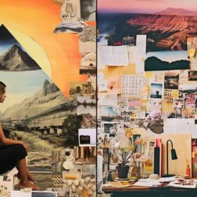 Two examples of vision boards made for manifesting goals