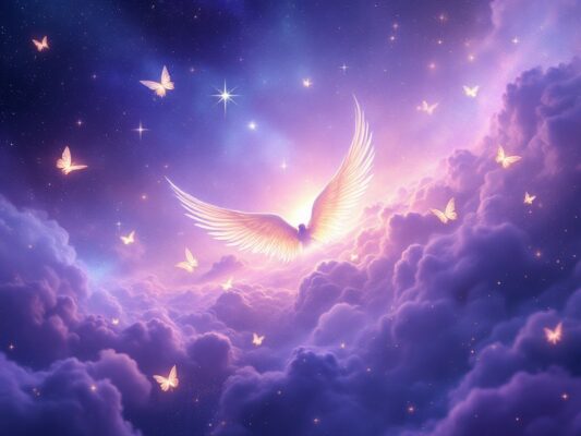 10 Spiritual Signs the Universe is Guiding Your Career Change 8 Mystical golden spiral with angel numbers 1111 and 555 radiating in cosmic space, symbolizing spiritual awakening and career transformation