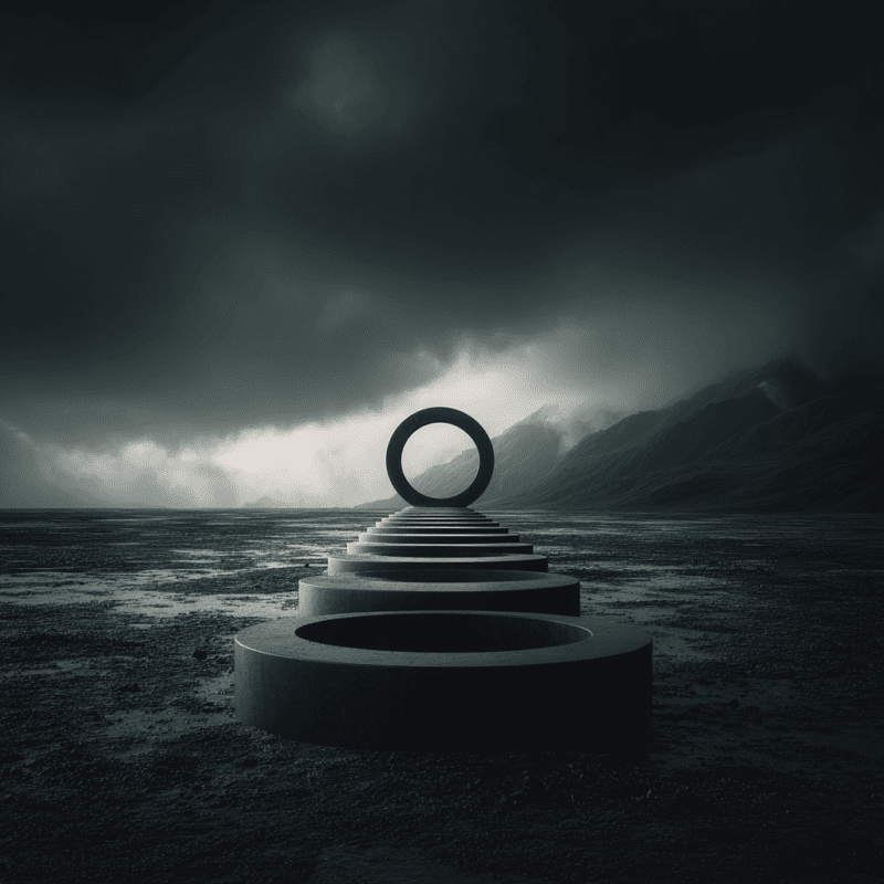 a group of circular objects in a line