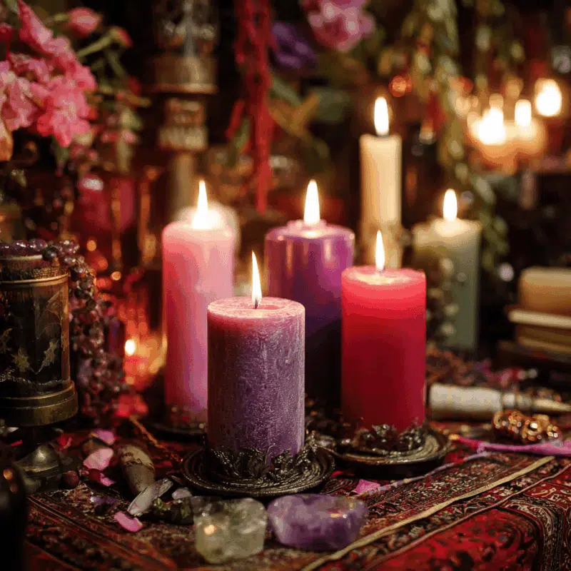 Baby Witch’s Guide to Love Spell Ingredients & Substitutions 2 a group of candles on a table, charged as love spell ingredients