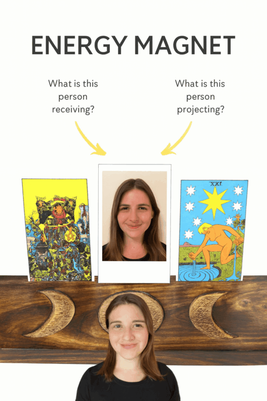 3 Ways To Use A Triple Moon Tarot Card Holder For Manifesting With Tarot Cards 2 a woman's face with a picture of a person's face when you use a triple moon tarot card holder