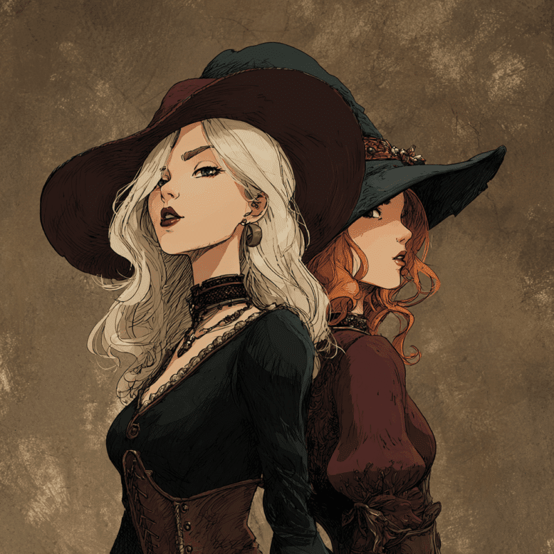 Witches or Wiccans: What's the Difference? 3 Two women in elegant hats. A Wiccan with blond hair is in the forefront.