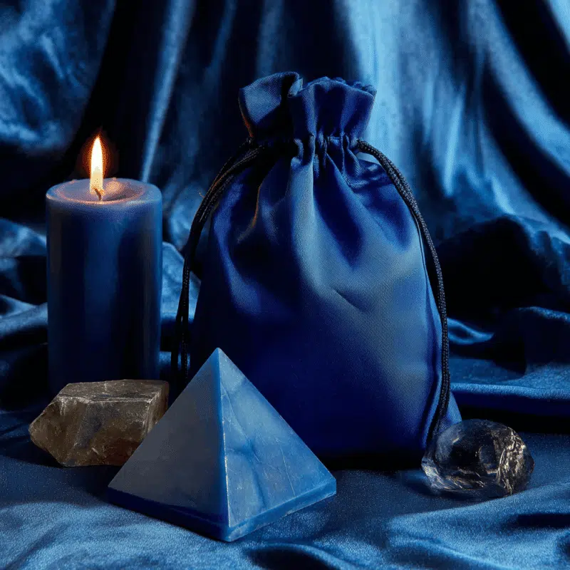 justice spell pouch Plentiful Earth | Global Spirituality a justice spell with jezebel root in a blue sachet