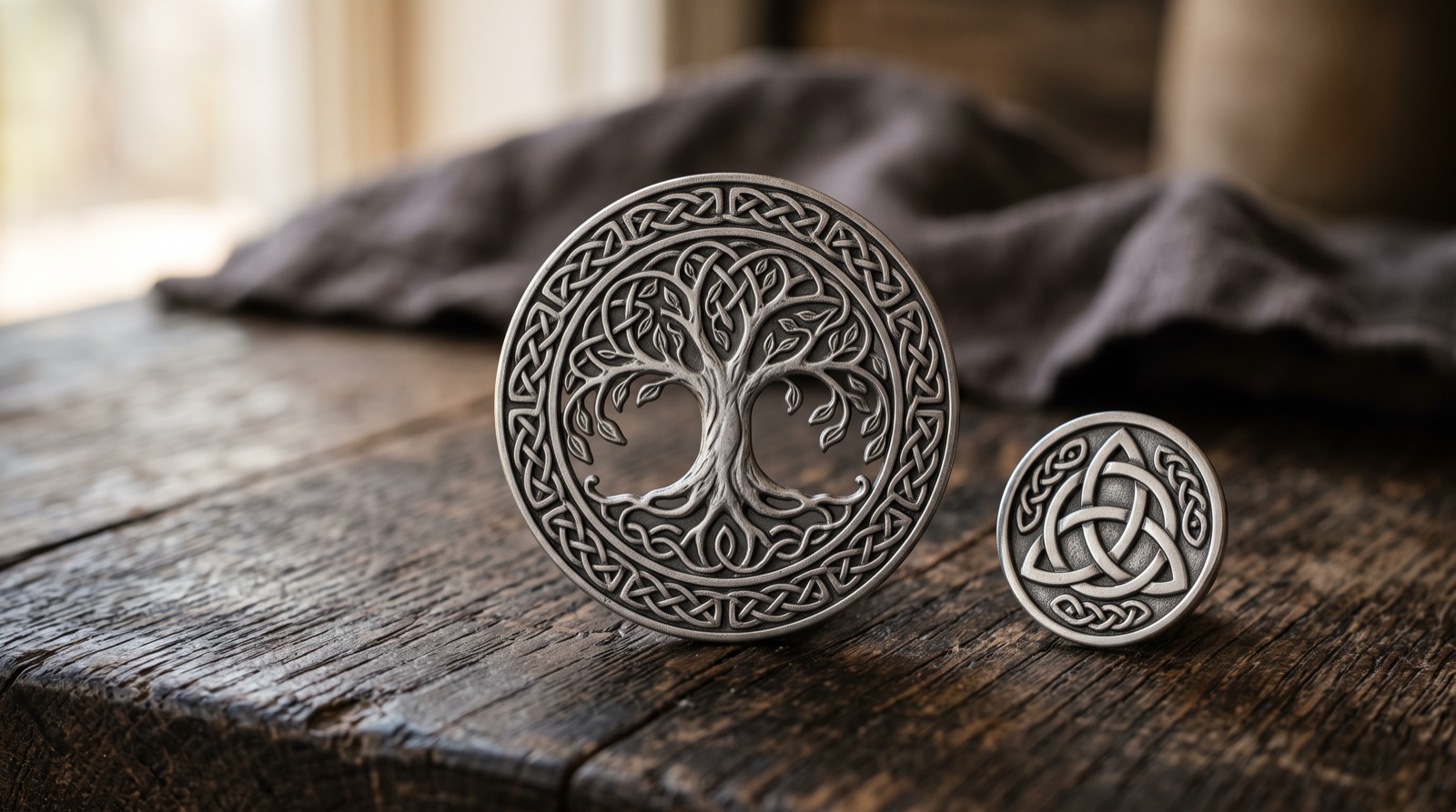 Celtic Tree Of Life Knotwork Pendant Plentiful Earth | Global Spirituality A Celtic tree of life pendant a tree whose roots and branches curve around to meet inside a circle of knotwork
