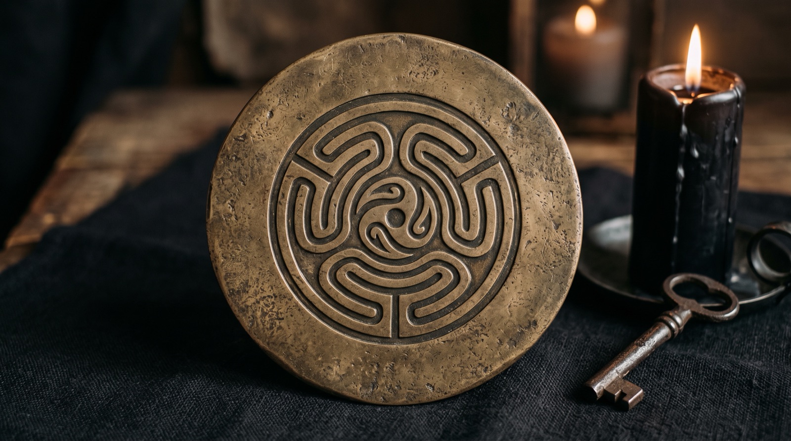 Hecates Wheel Strophalos Symbol Plentiful Earth | Global Spirituality Hecates wheel a circle enclosing a three sided labyrinth around a central point on a bronze disc