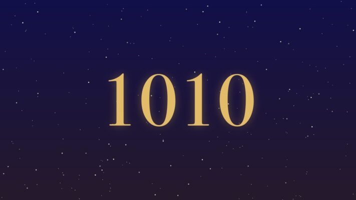 1010 angel number Plentiful Earth | Global Spirituality The number 1010 in gold numerals on a starry indigo night sky