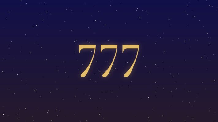 777 angel number Plentiful Earth | Global Spirituality The number 777 in gold numerals on a starry indigo night sky