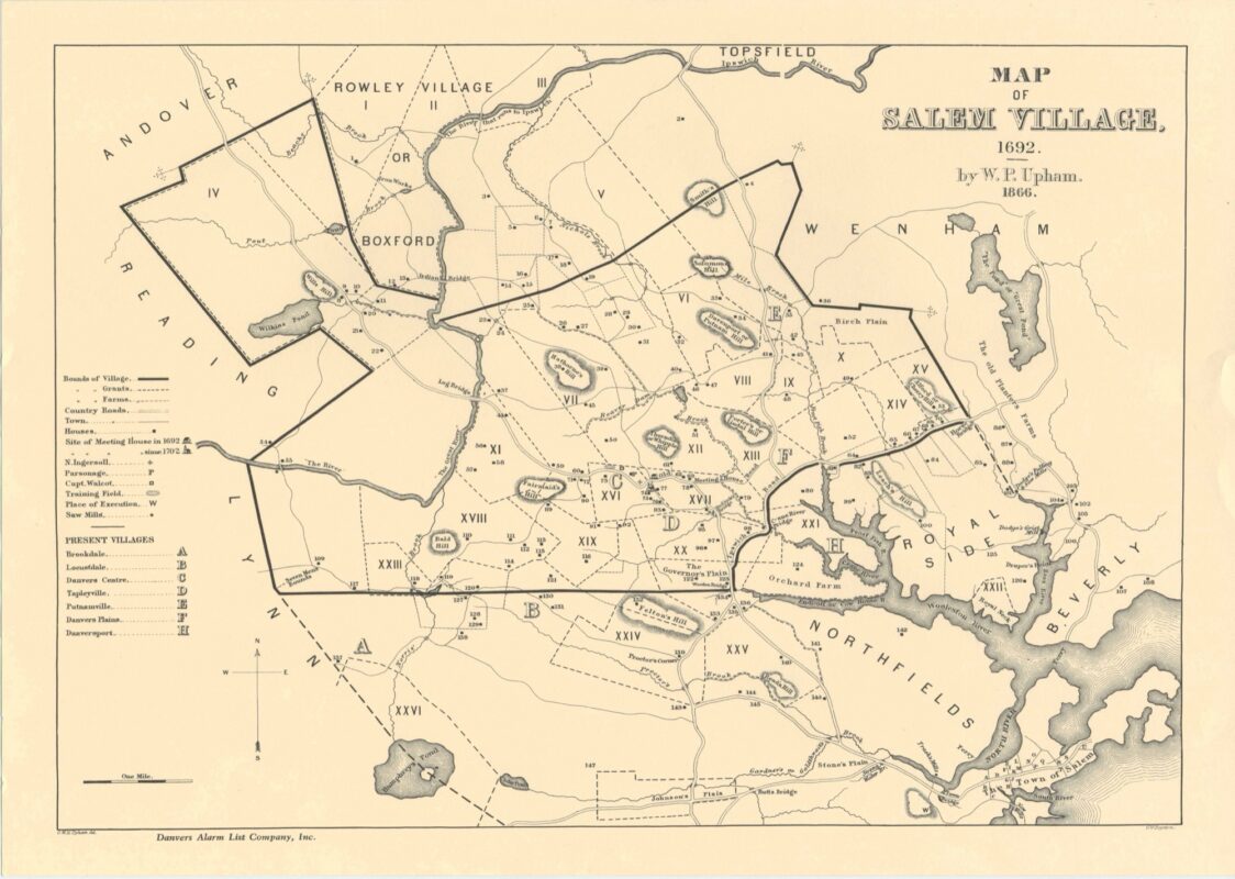 Map of Salem Village 1692 Plentiful Earth | Global Spirituality A map of Salem Village in 1692 showing the farms and homes of the villagers.